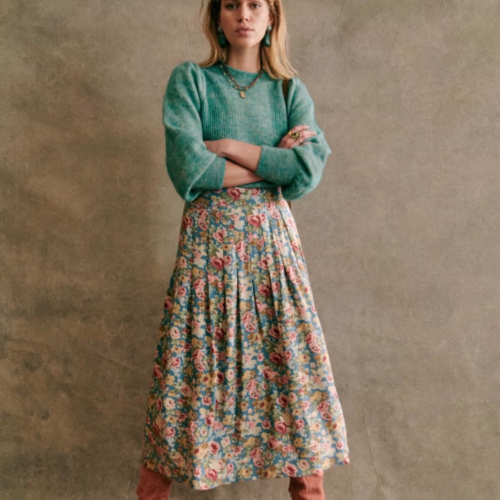 NWT Sezane Jade Wallpaper Skirt - Size 40/ US 8
